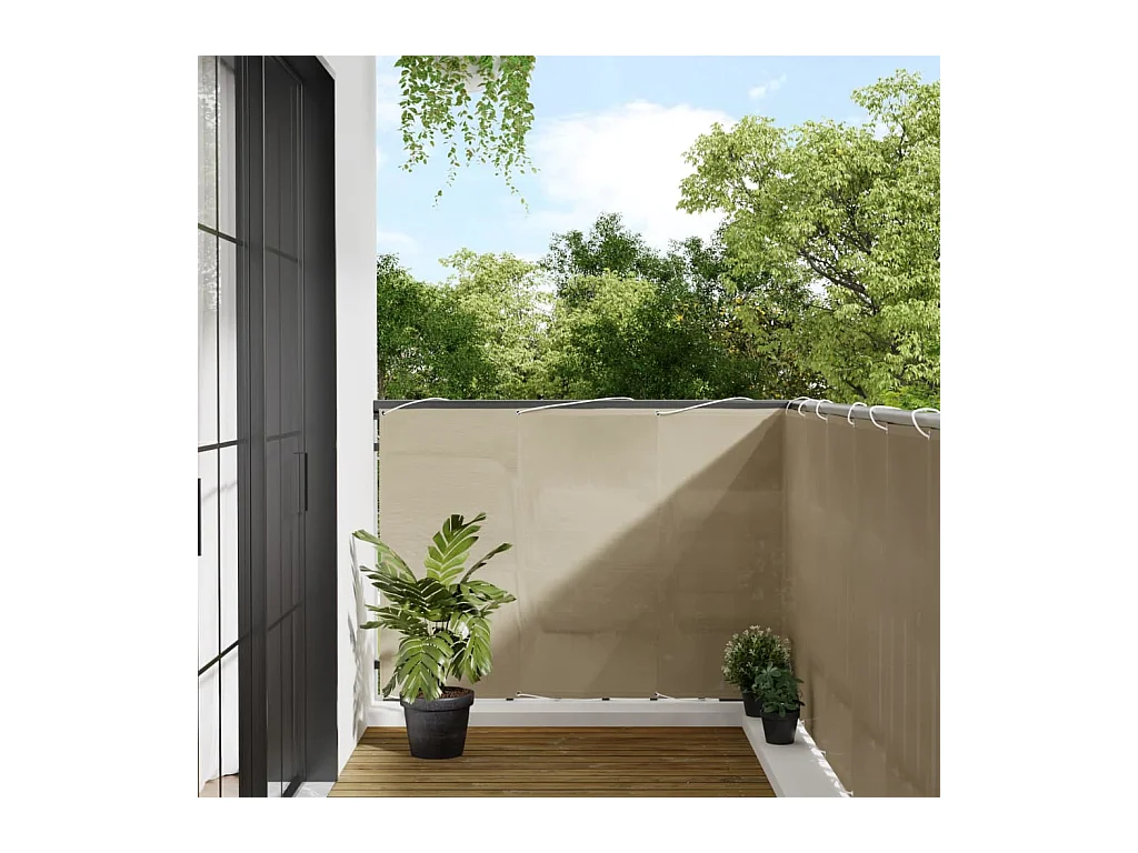 Beige balkonscherm 120x700 cm 100% polyester oxford