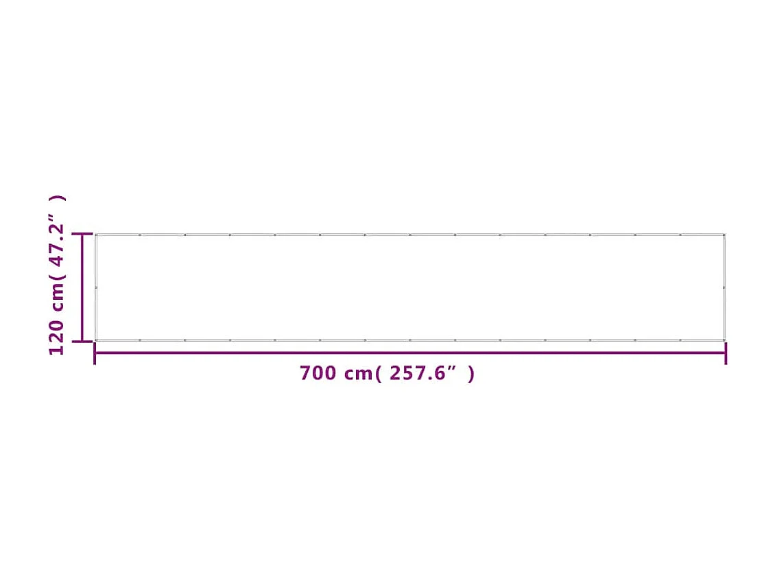 Écran de balcon beige 120x700 cm 100% polyester oxford