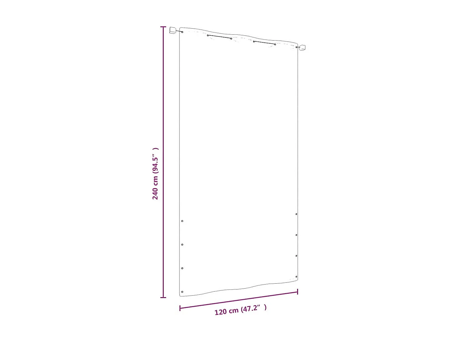 Écran de balcon Rouge 120x240 cm Tissu Oxford