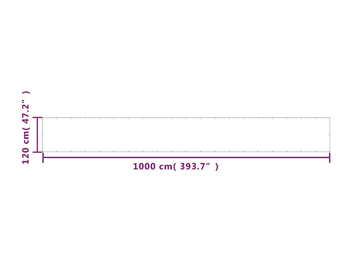 Wit balkonscherm 120x1000 cm 100% polyester oxford