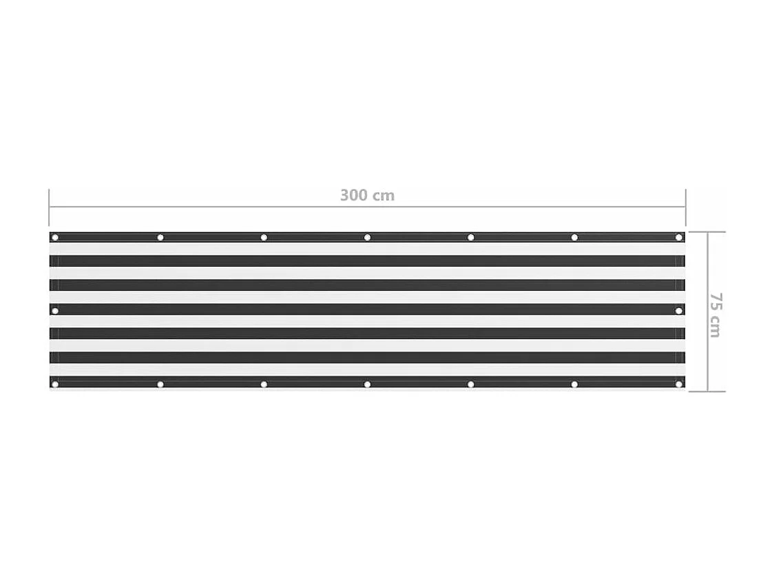 Écran de balcon Anthracite et blanc 75x300 cm Tissu Oxford