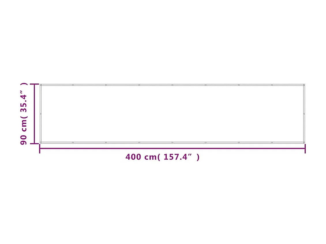 Tela de varanda cinza claro 90x400 cm 100% poliéster oxford