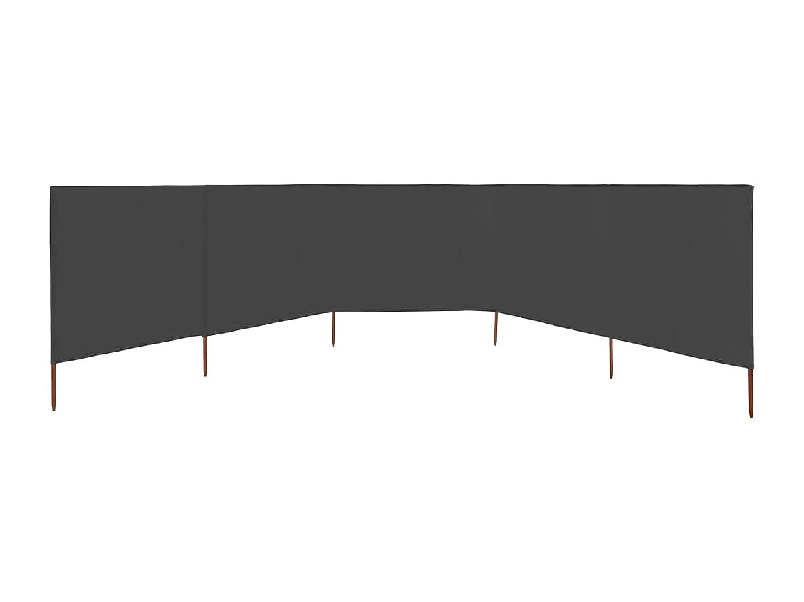 Paravento a 5 ante Tessuto 600 x 160 cm Antracite
