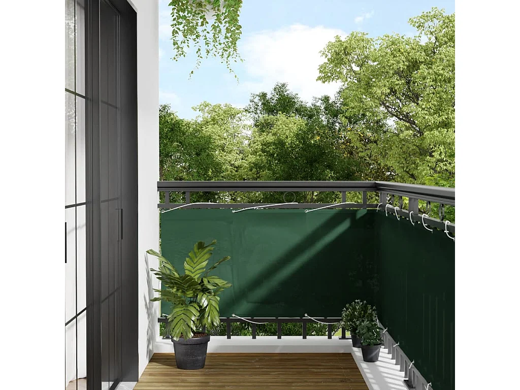 Écran de balcon vert foncé 75x1000 cm 100% polyester oxford