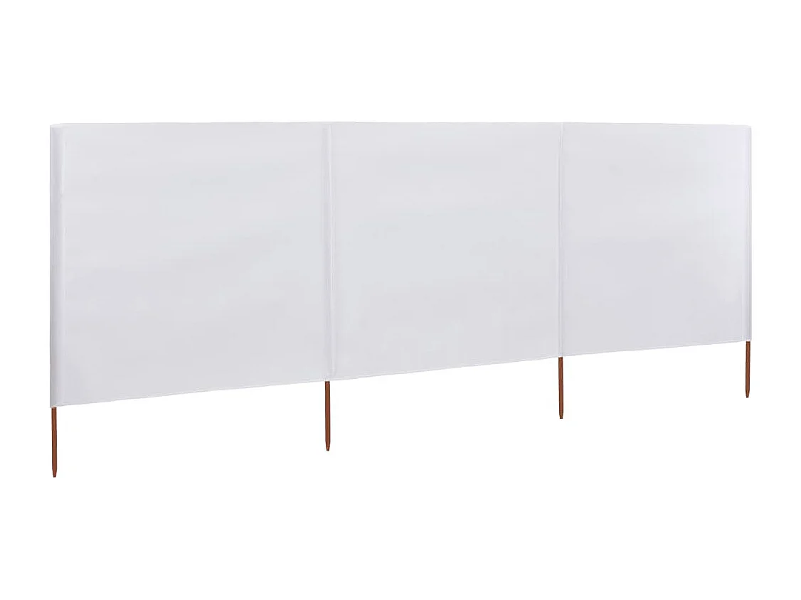 Paravent 3 panneaux Tissu 400 x 120 cm Blanc