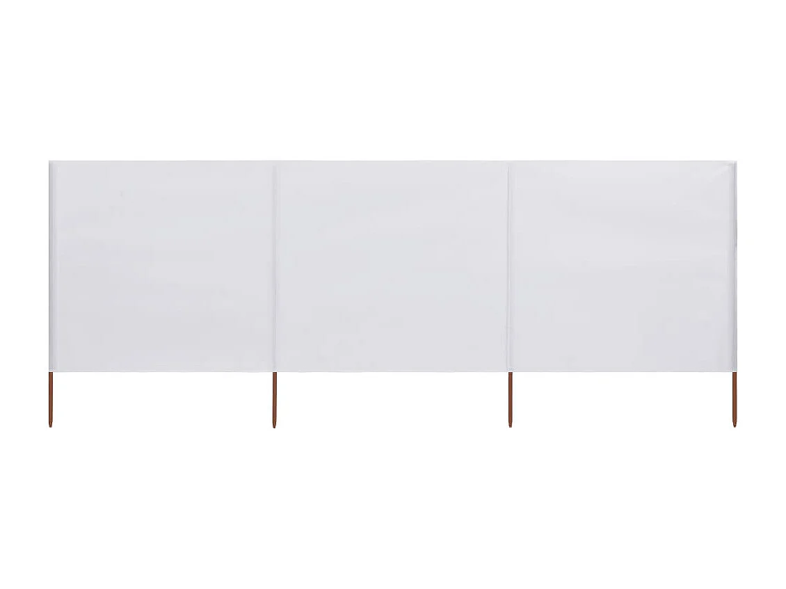 Paravent 3 panneaux Tissu 400 x 120 cm Blanc