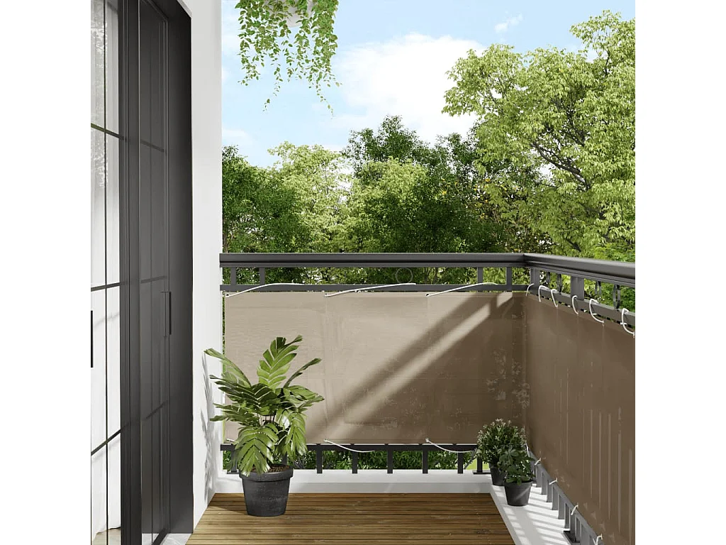 Paravento per balcone tortora 75x800 cm 100% poliestere oxford