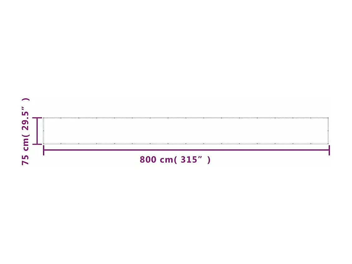 Paravento per balcone tortora 75x800 cm 100% poliestere oxford