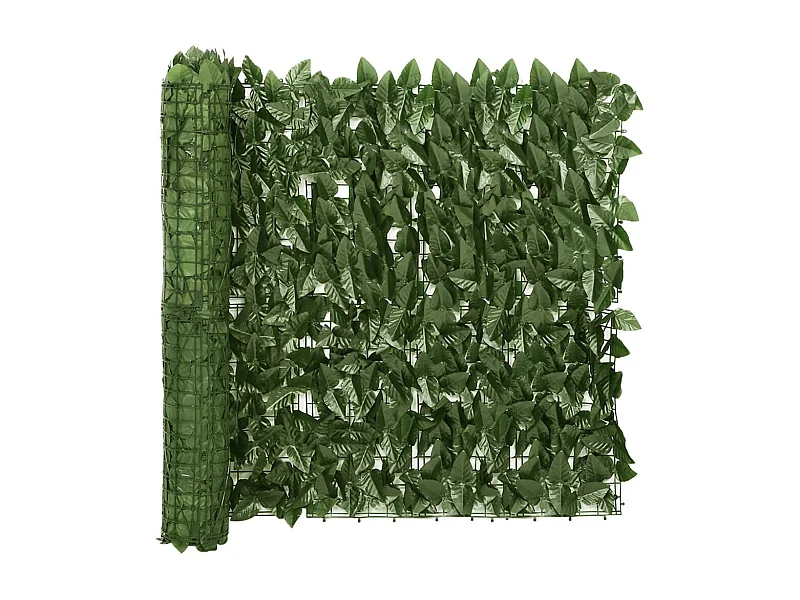 Écran de balcon avec feuilles vert foncé 600x75 cm