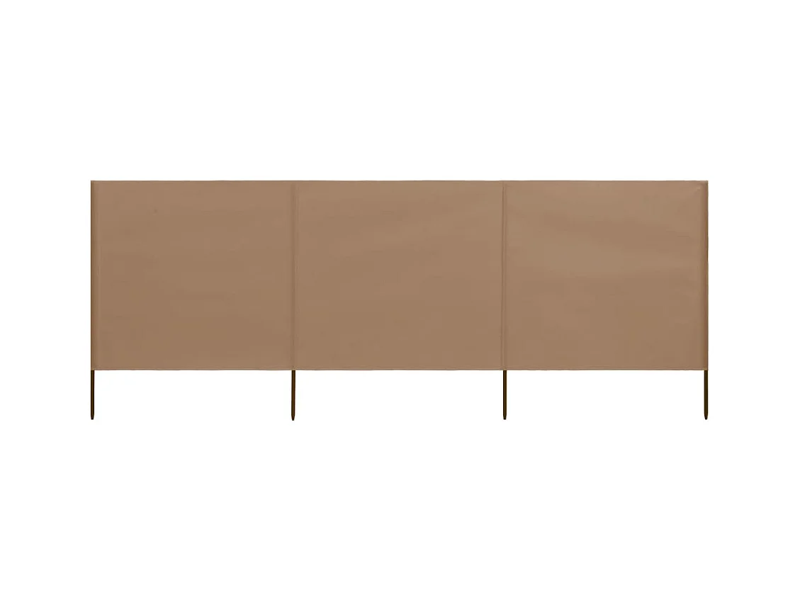 Scherm 3 panelen Stof 400 x 80 cm Taupe