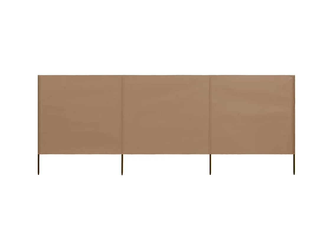 Paravent 3 panneaux Tissu 400 x 160 cm Taupe