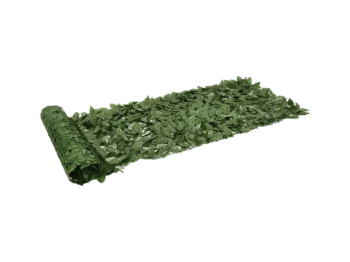 Écran de balcon avec feuilles vert foncé 200x75 cm