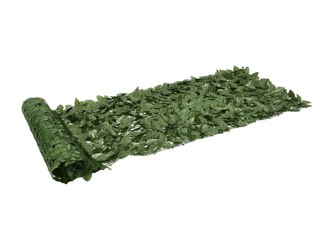 Écran de balcon avec feuilles vert foncé 200x75 cm