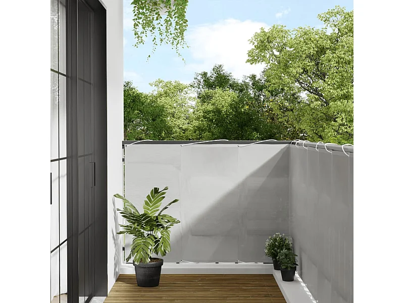 Paravento per balcone grigio chiaro 120x400 cm 100% poliestere oxford
