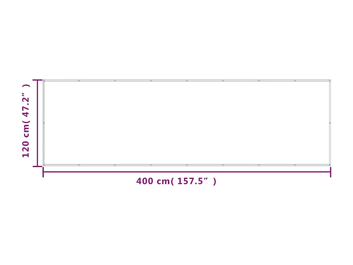 Tela de varanda cinza claro 120x400 cm 100% poliéster oxford