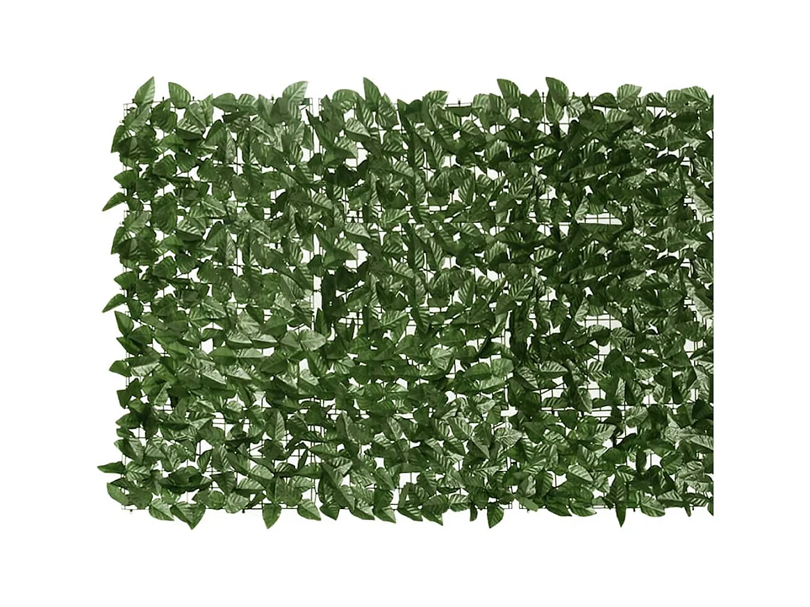 Paravento per balcone con foglie verde scuro 300x100 cm