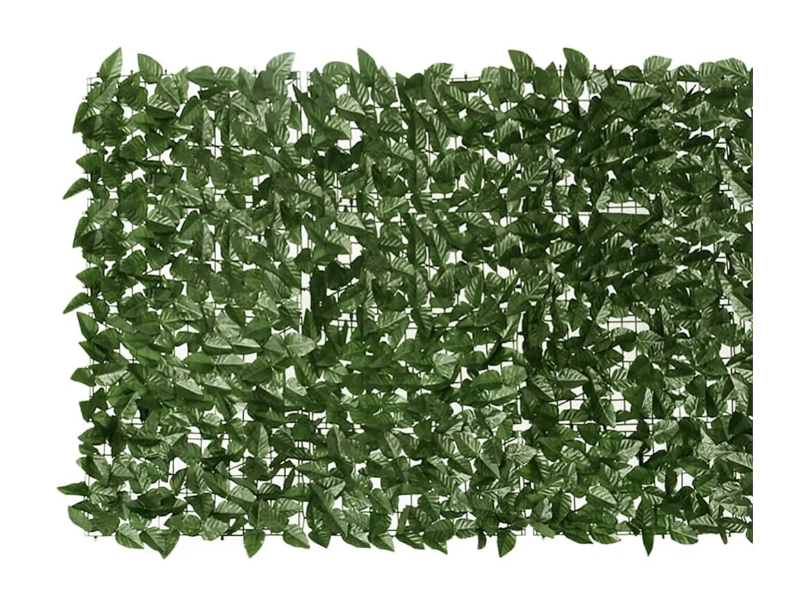 Paravento per balcone con foglie verde scuro 300x100 cm