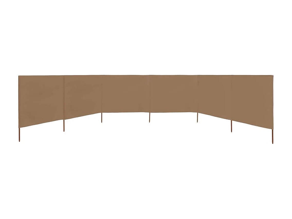 6-teiliger Paravent Stoff 800 x 80 cm Taupe