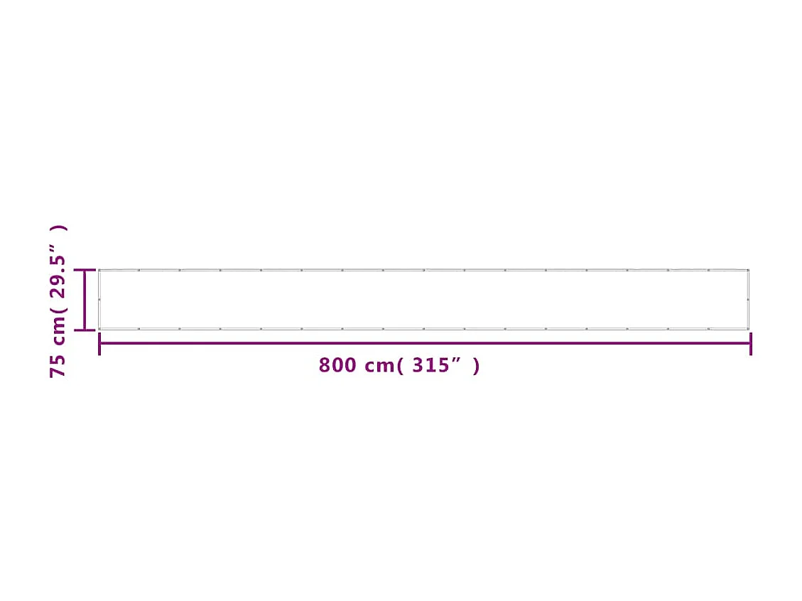 Paravento per balcone antracite 75x800 cm 100% poliestere oxford