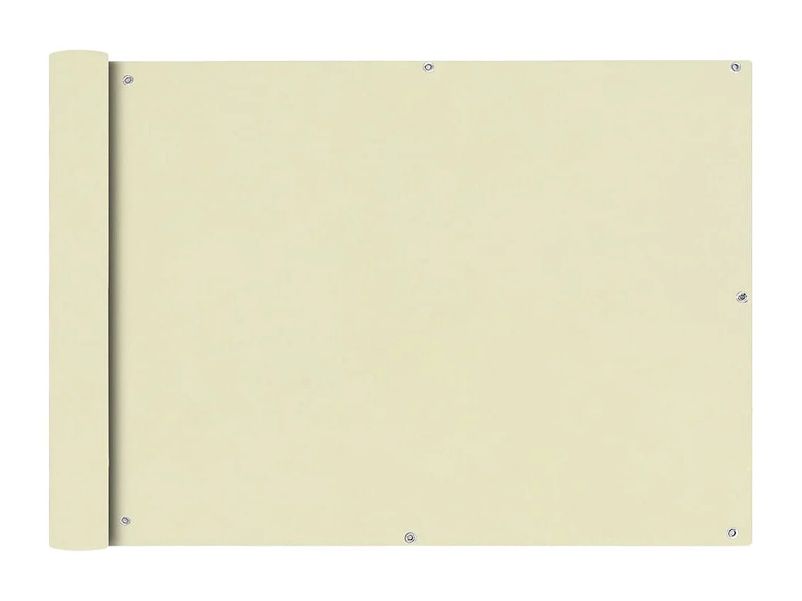 Paravento per balcone in tessuto Oxford 75x600 cm Crema