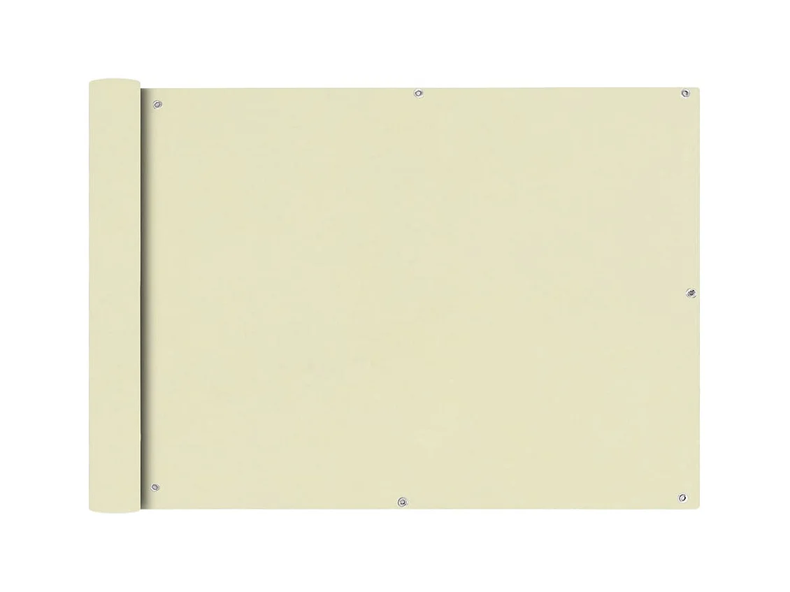 Écran de balcon en tissu Oxford 75x600 cm Crème