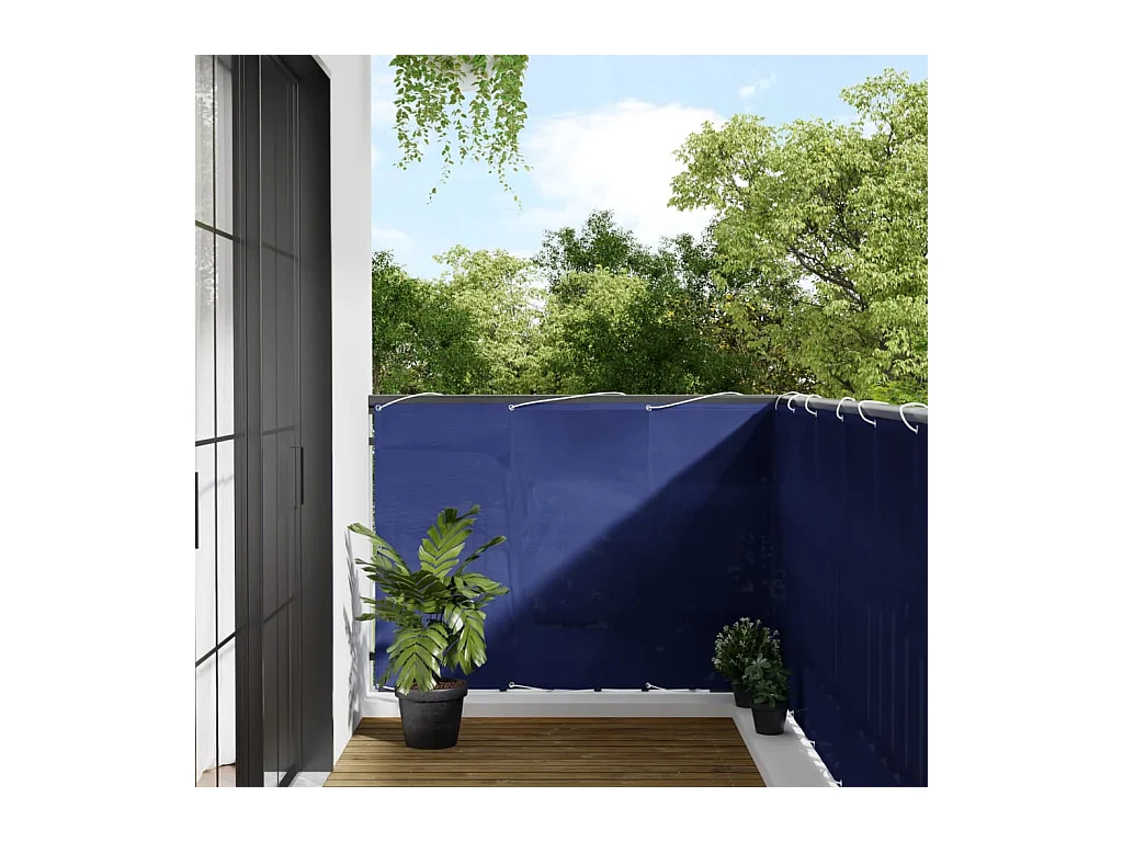 Écran de balcon bleu 120x700 cm 100% polyester oxford