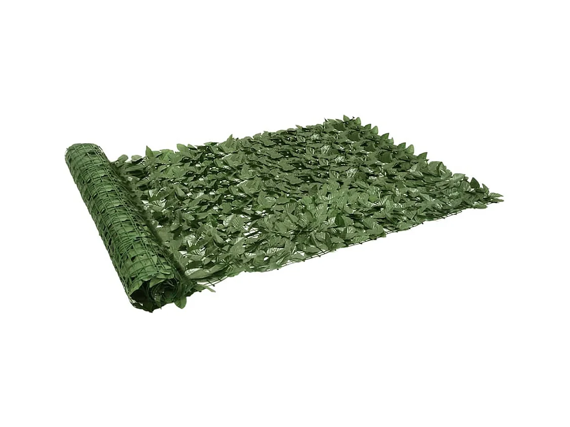 Écran de balcon avec feuilles vert foncé 200x150 cm