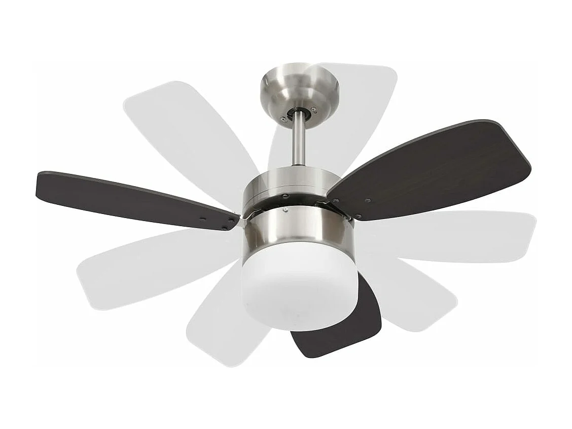 Lampada ventilatore da soffitto e telecomando 76 cm Marrone scuro