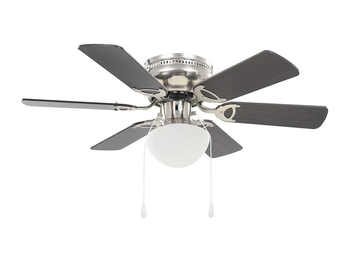 Verzierter Deckenventilator mit Licht, 82 cm, Dunkelbraun
