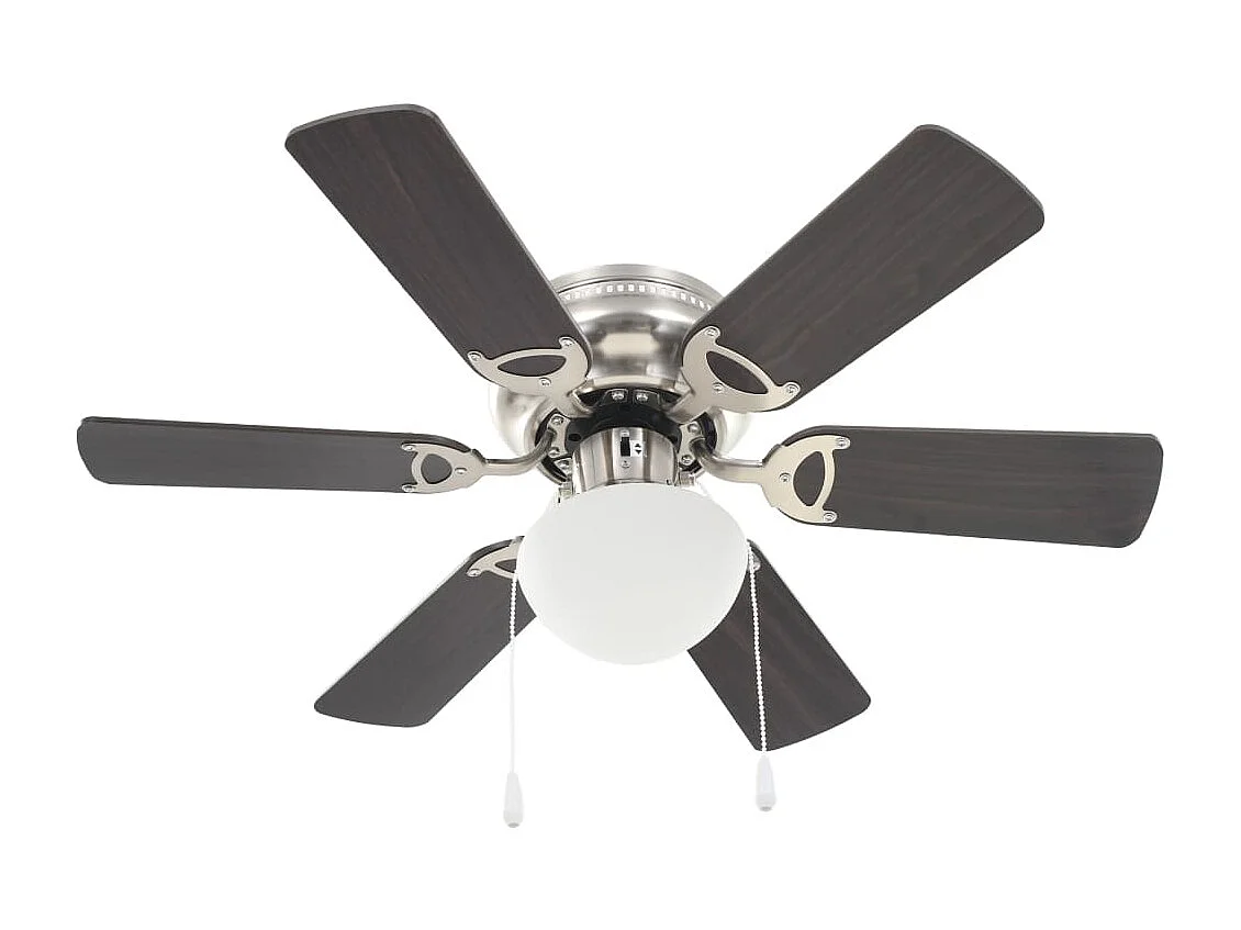 Verzierter Deckenventilator mit Licht, 82 cm, Dunkelbraun