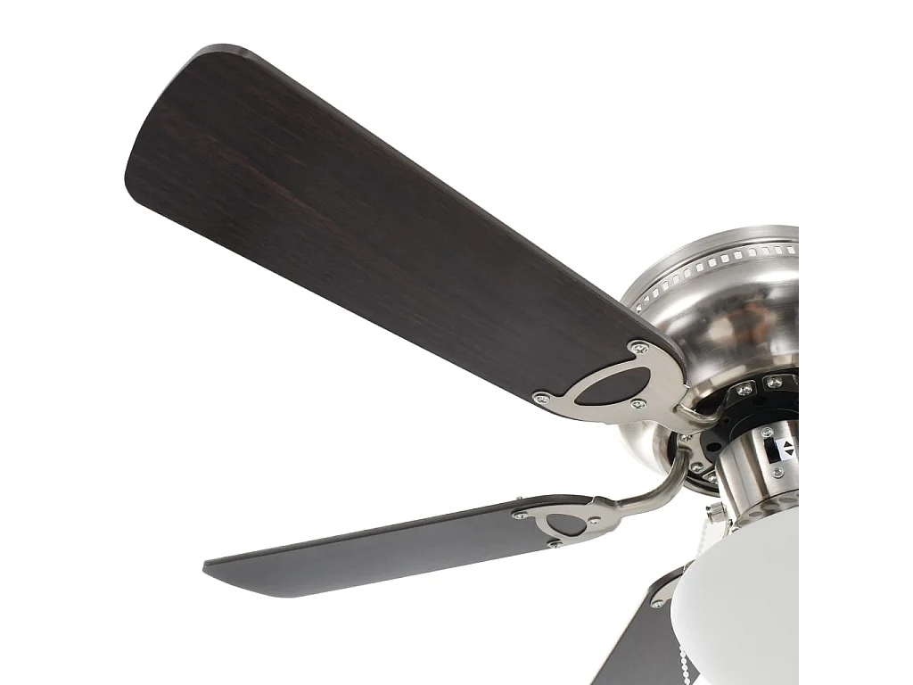 Verzierter Deckenventilator mit Licht, 82 cm, Dunkelbraun