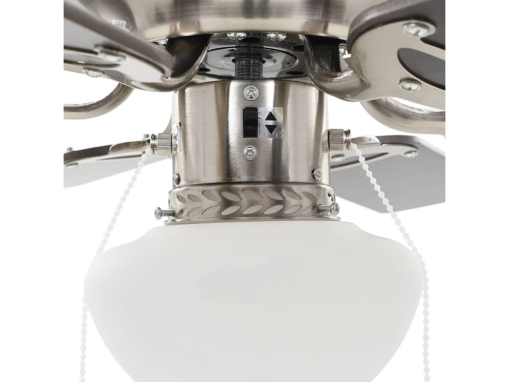 Verzierter Deckenventilator mit Licht, 82 cm, Dunkelbraun