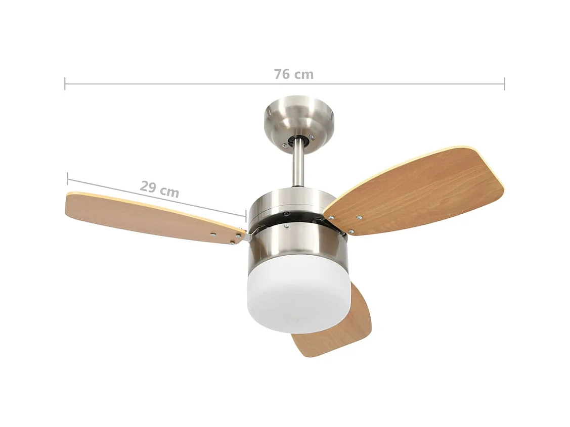 Deckenventilatorlampe und Fernbedienung 76 cm Hellbraun