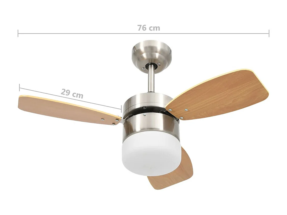 Deckenventilatorlampe und Fernbedienung 76 cm Hellbraun