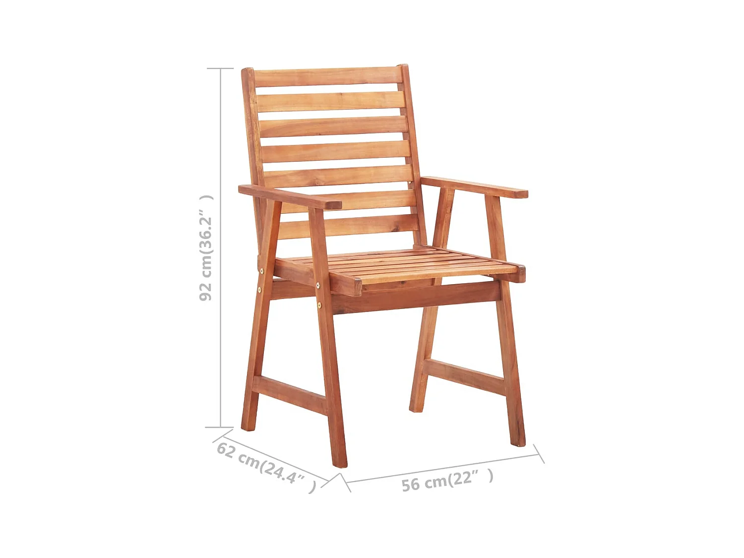 Chaises à dîner d'extérieur 6 pcs avec coussins Acacia massif