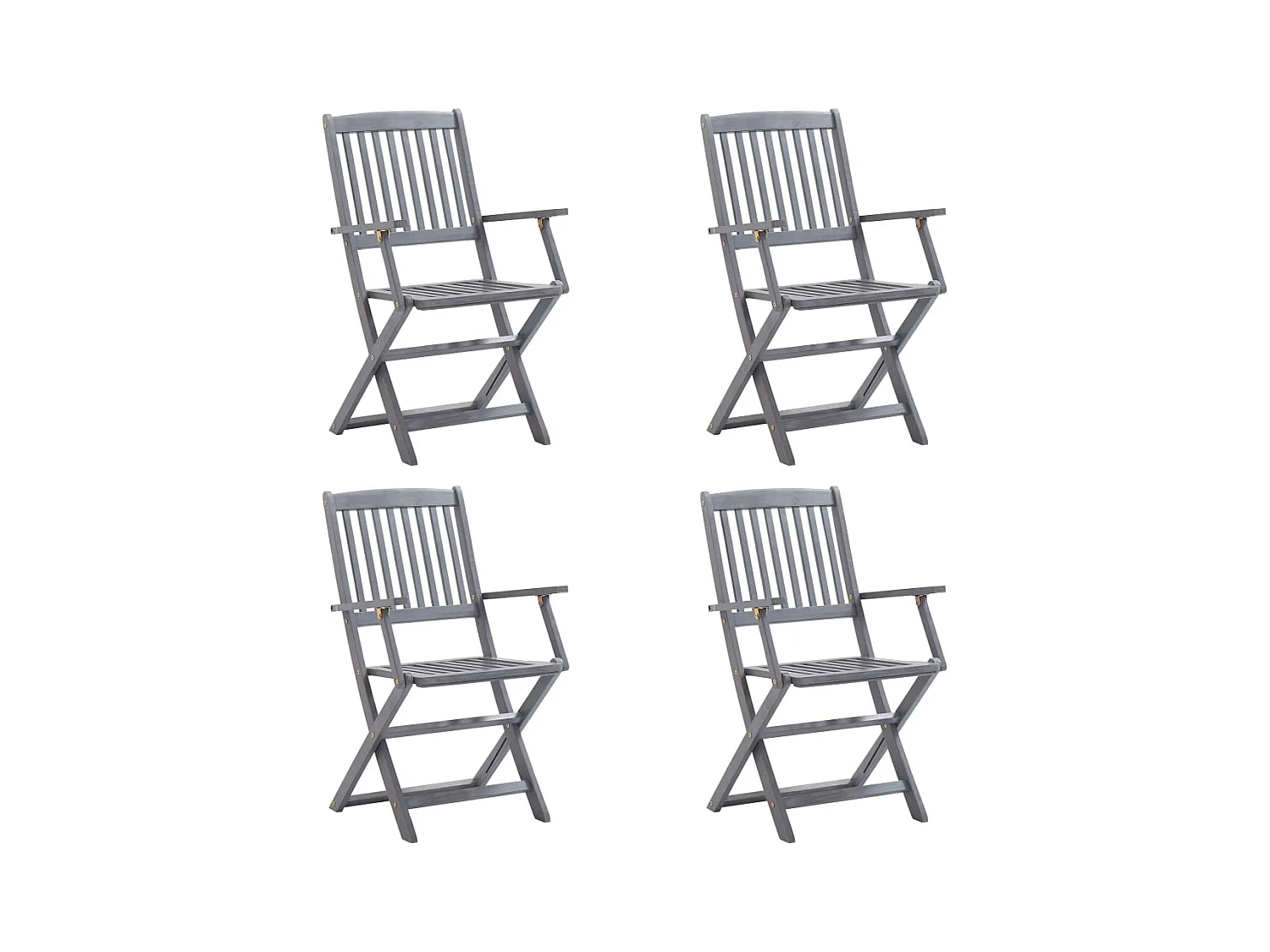 Outdoor klapstoelen 4 stuks met kussens van acaciahout