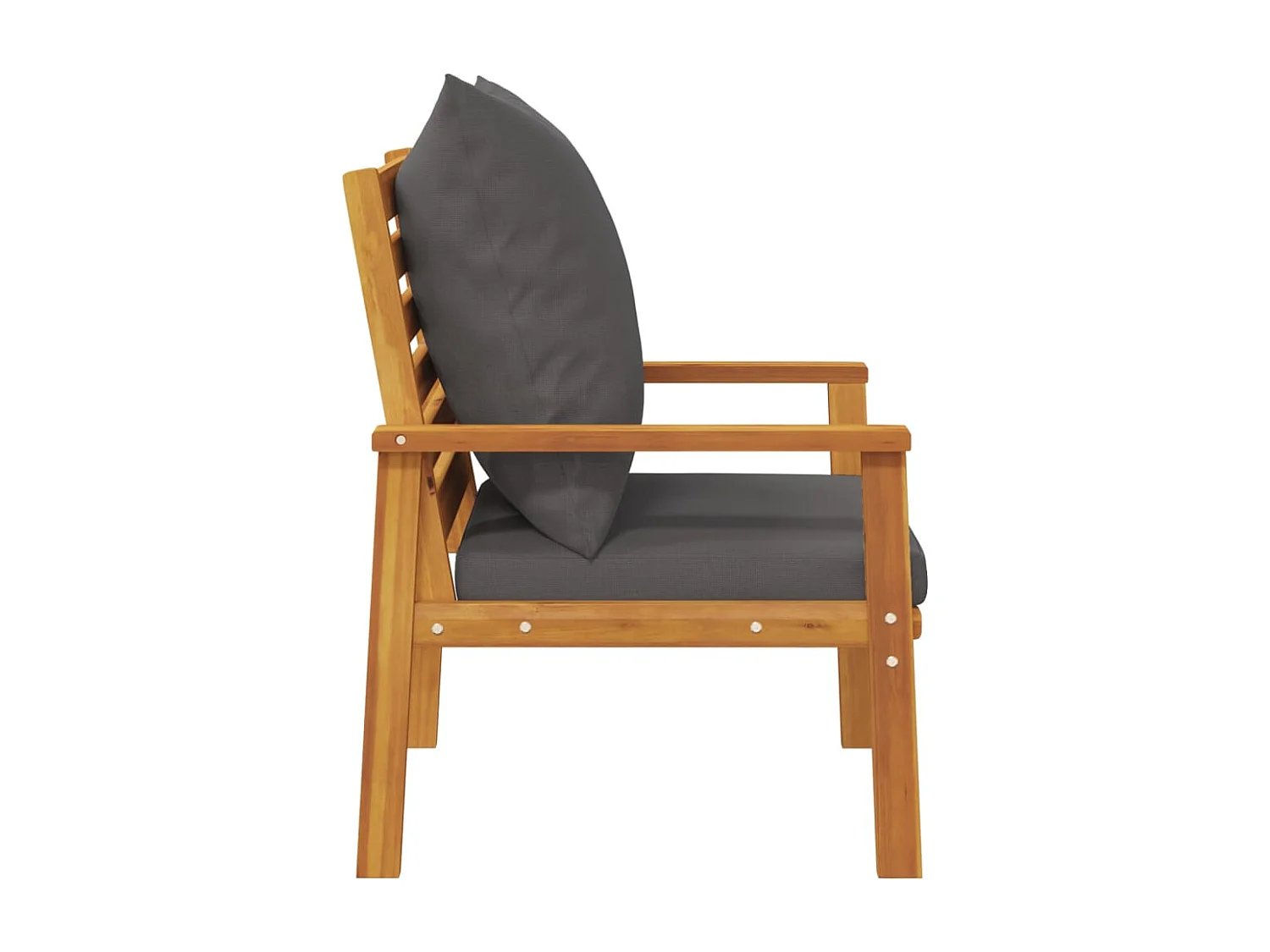 Set di 2 poltrone da giardino con cuscino in legno massello di acacia