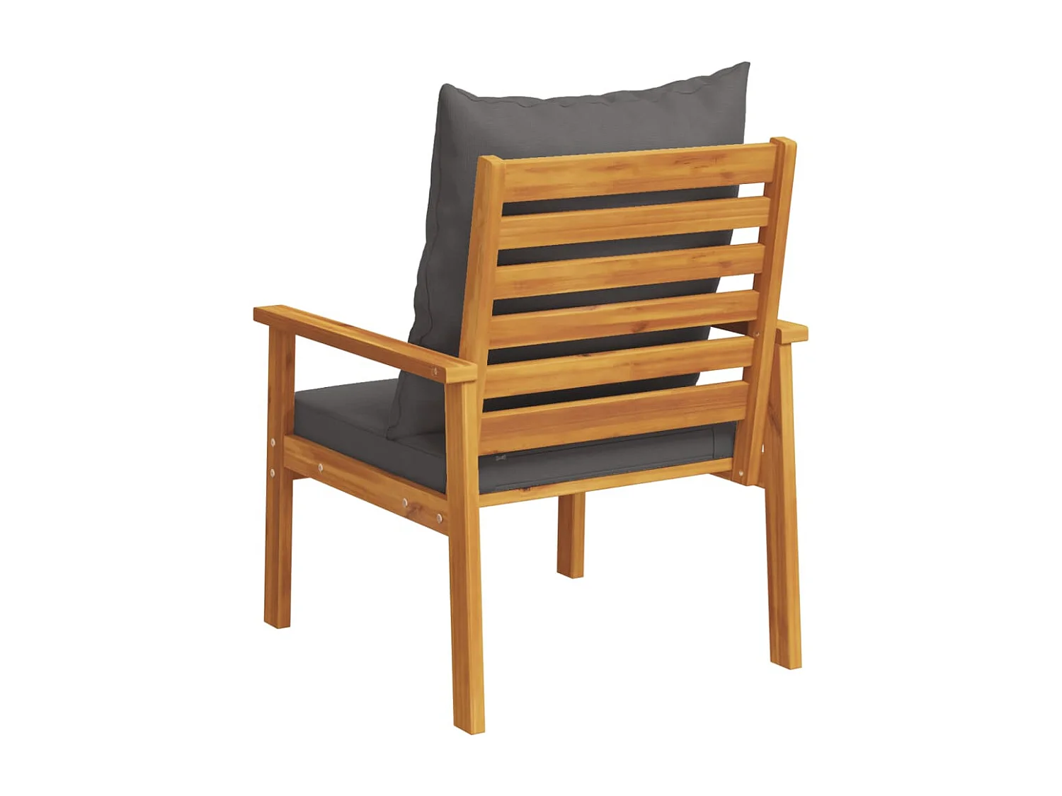 Juego de 2 sillones de jardín con cojín de madera maciza de acacia.