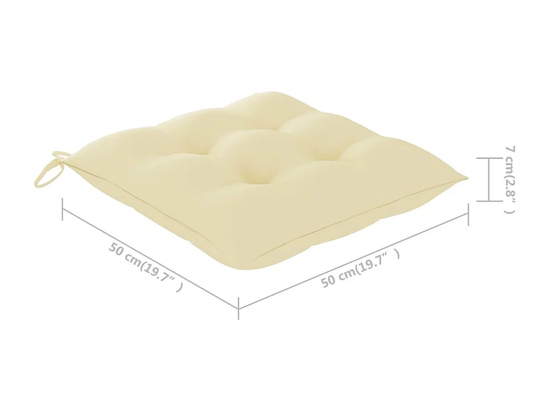 Chaises à dîner d'extérieur 2 pcs avec coussins Acacia massif