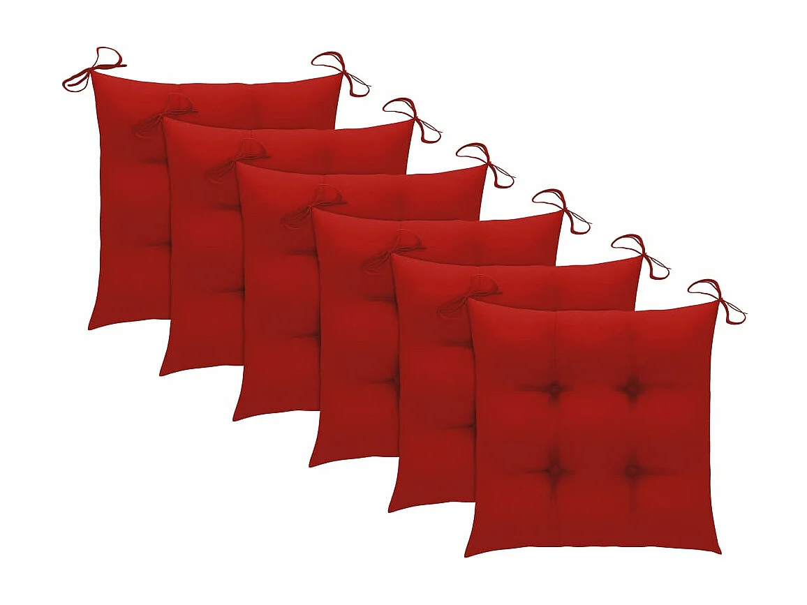 Chaises pliables de jardin 6 pcs avec coussins Bois d'acacia