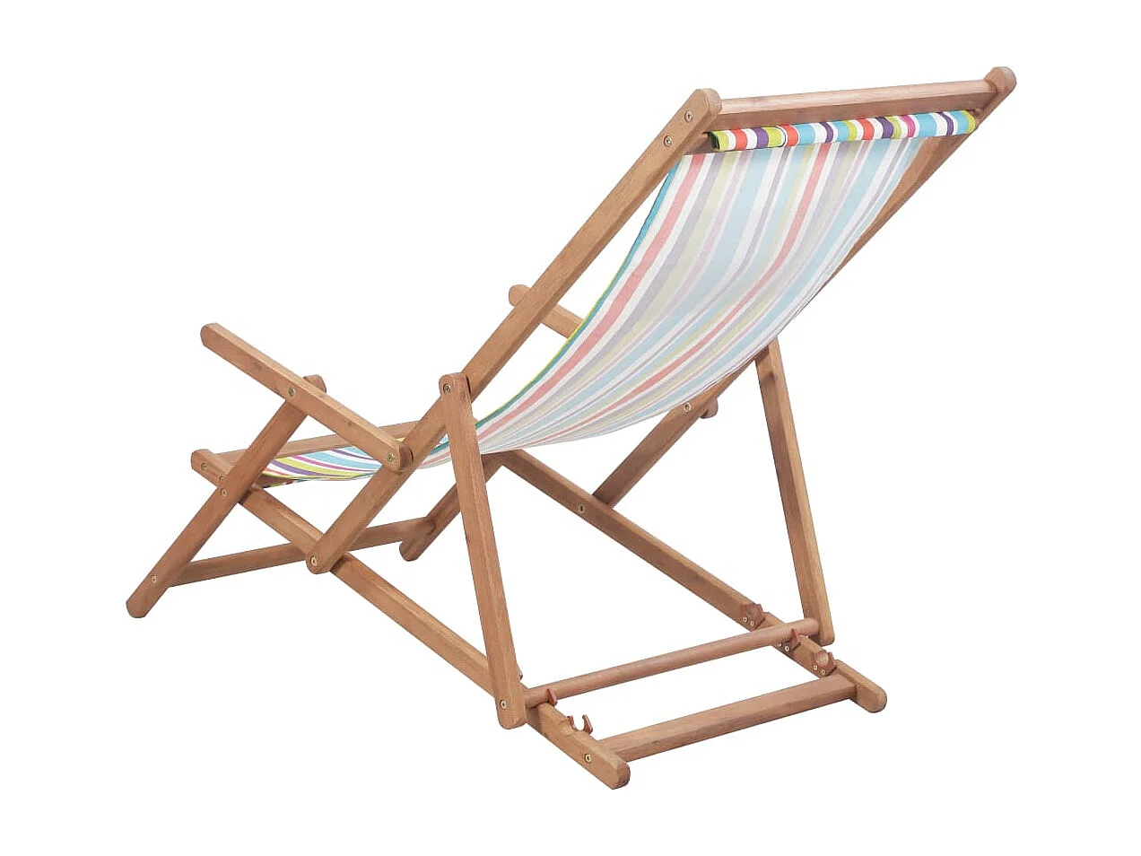Cadeira de praia dobrável Tecido e estrutura de madeira Multicolor