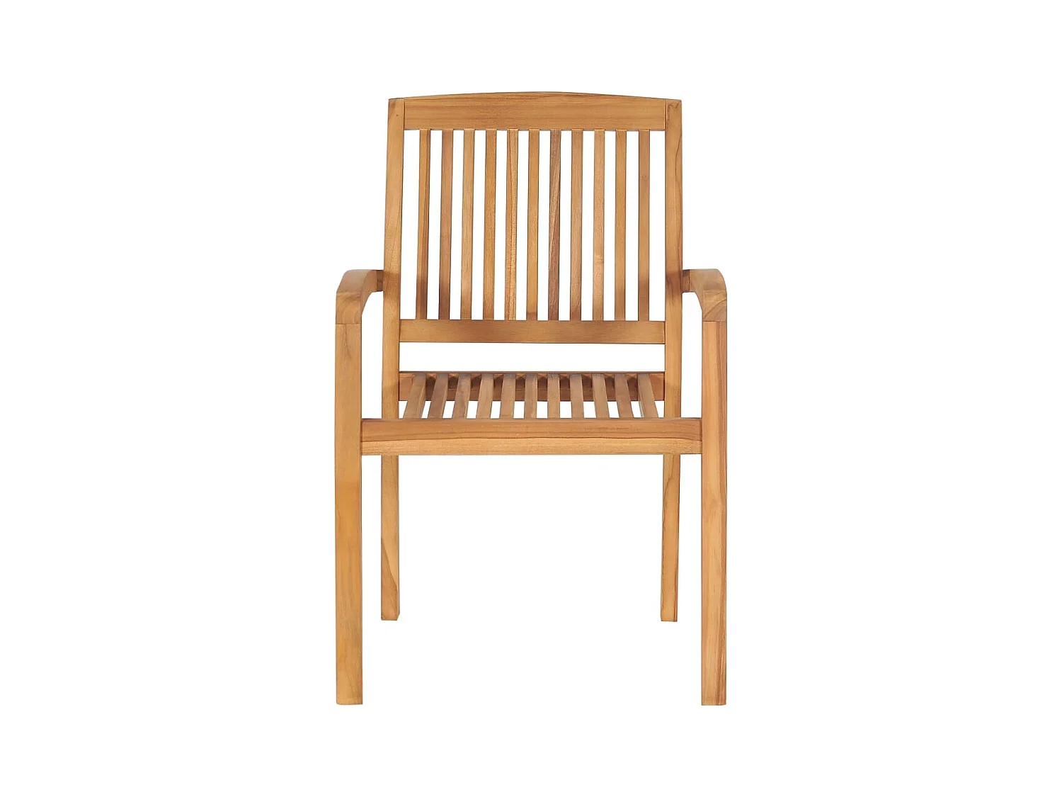 Sedie da giardino impilabili con cuscini 4 pz. Teak massiccio