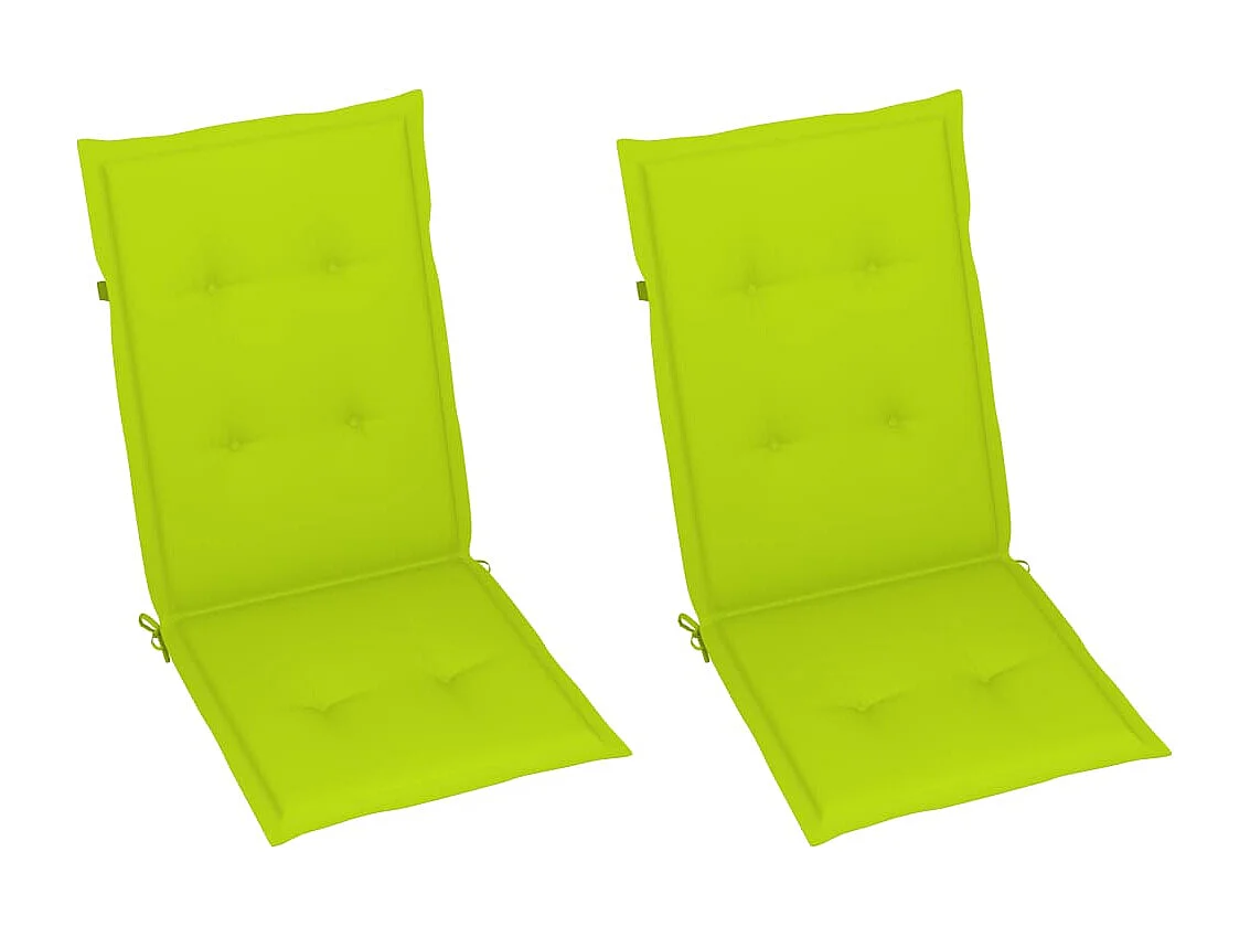 Chaises inclinables de jardin 2 pcs avec coussins Bois d'acacia