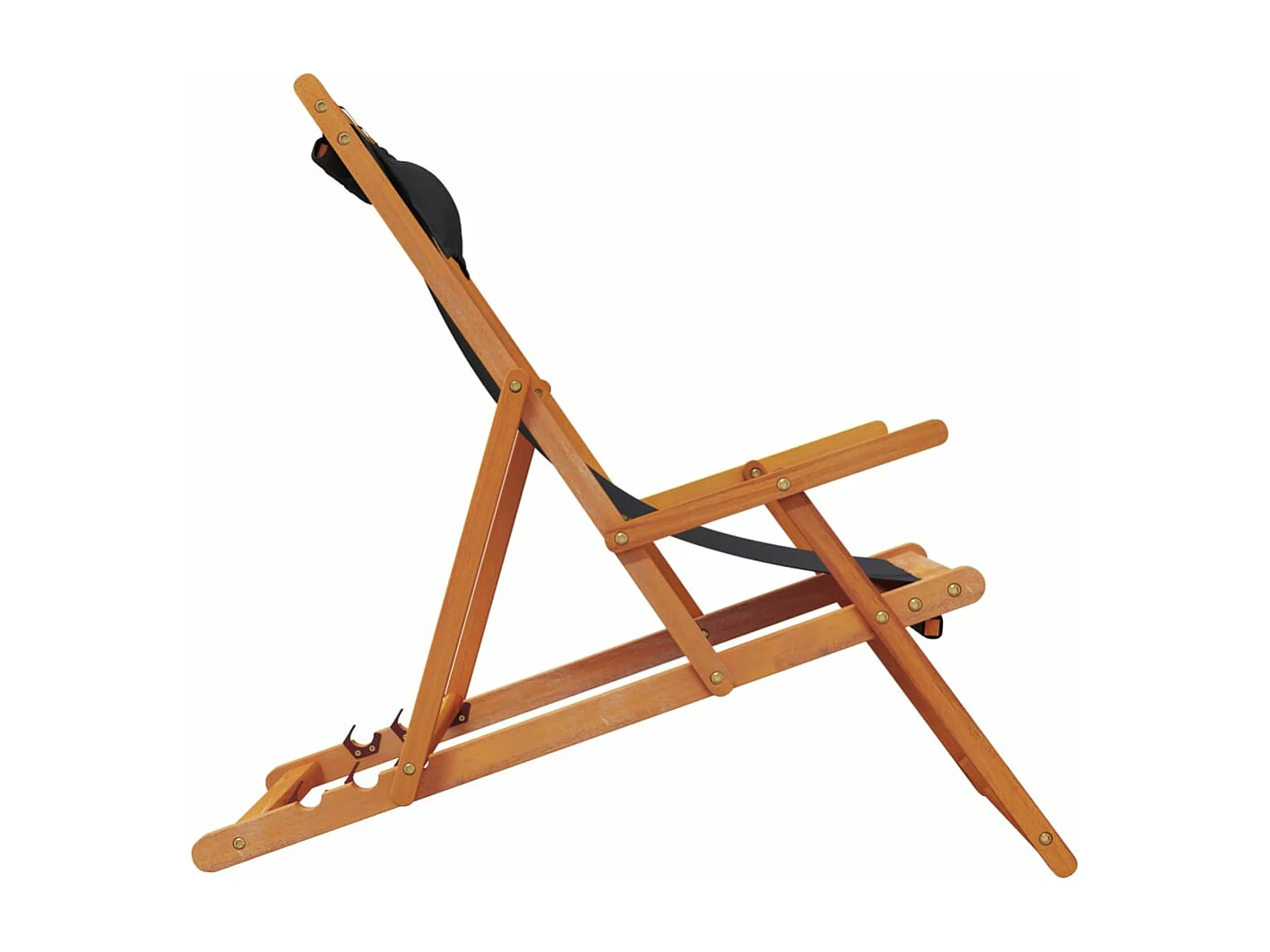 Opvouwbare strandstoelen set van 2 zwarte stof