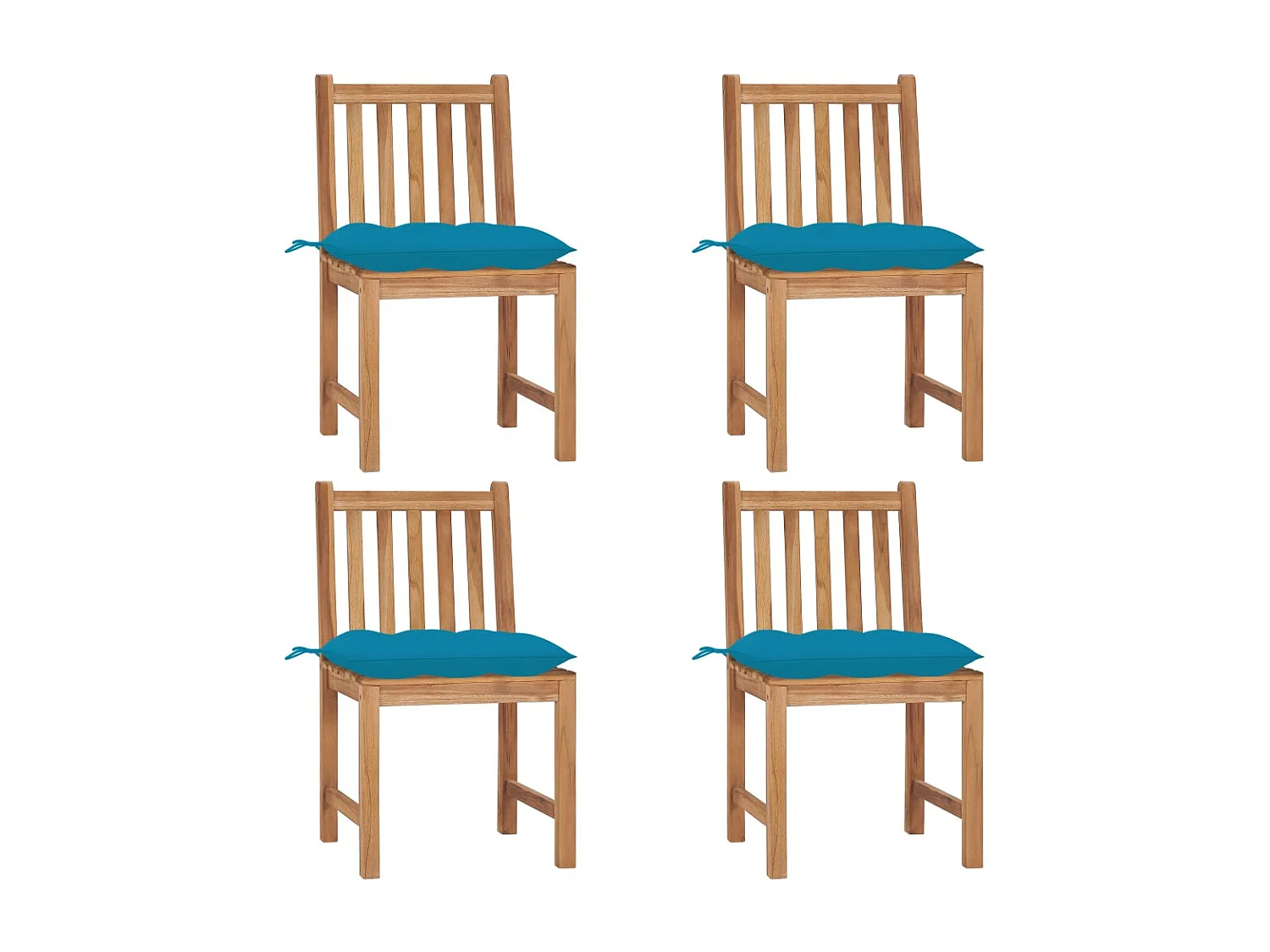 Cadeiras de jardim 4 unidades com almofadas Madeira maciça de teca