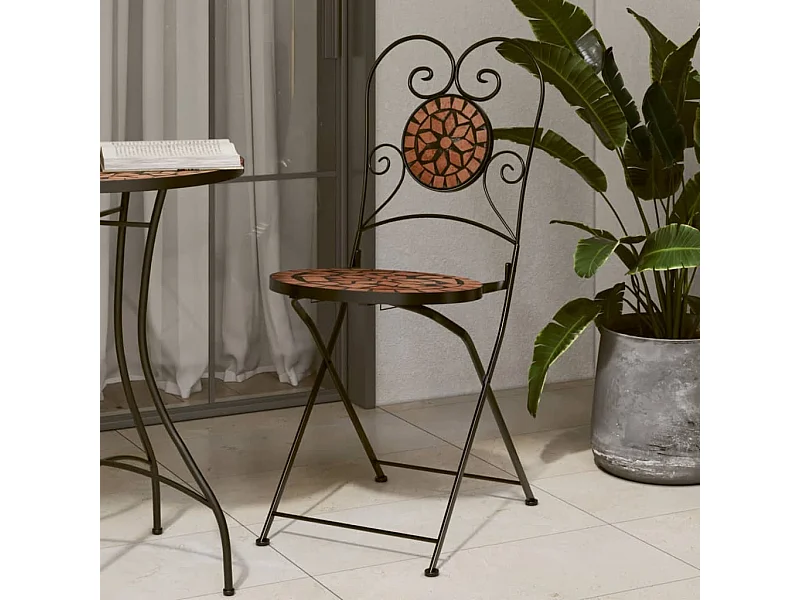 Chaises de bistrot pliables lot de 2 terre cuite céramique