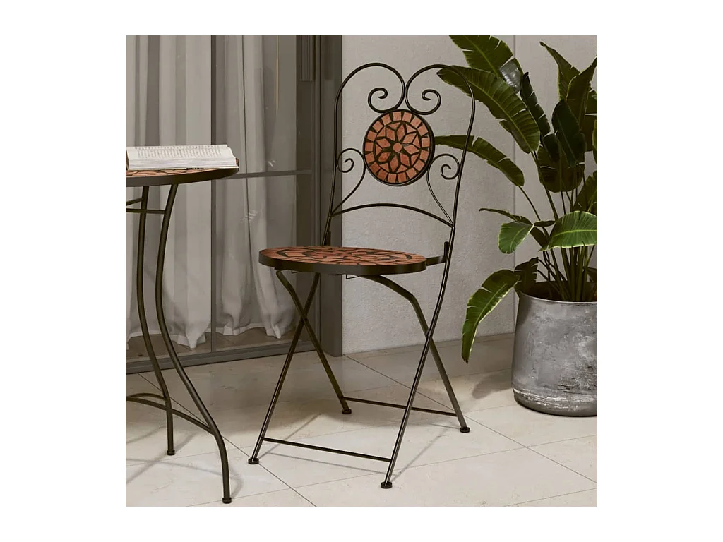 Opvouwbare bistrostoelen set van 2 terracotta keramiek