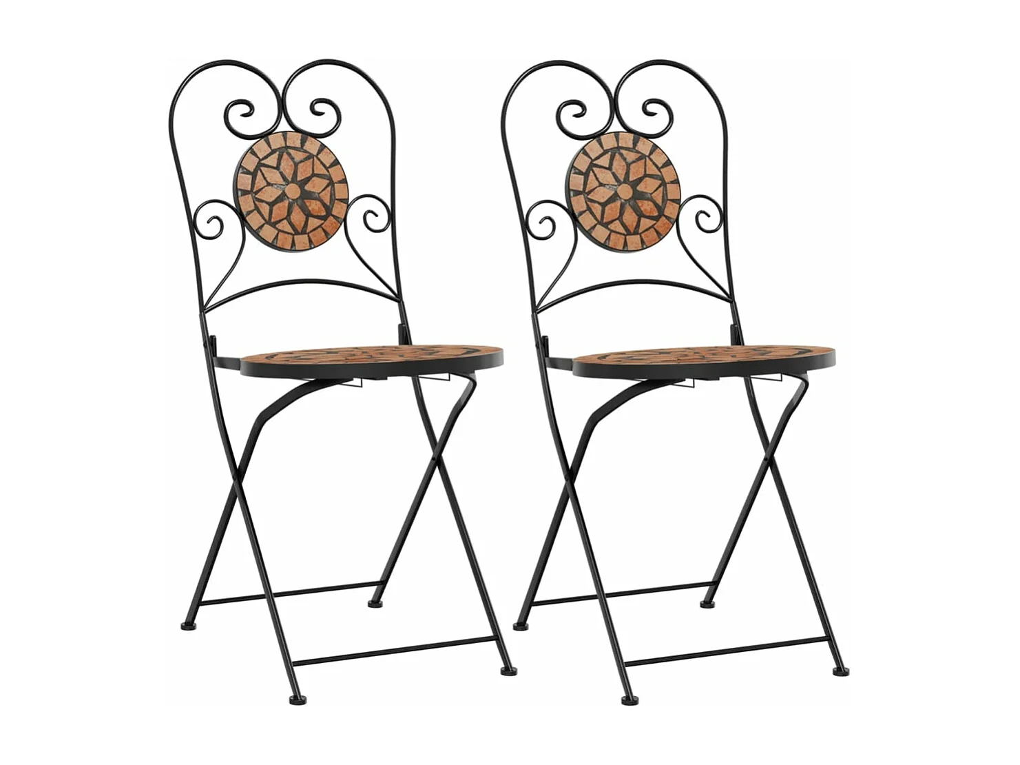 Chaises de bistrot pliables lot de 2 terre cuite céramique