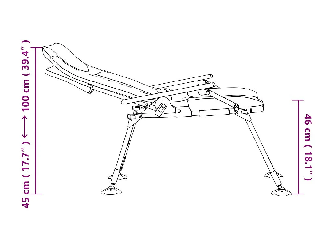 Chaise de pêche avec accoudoir pliable vert