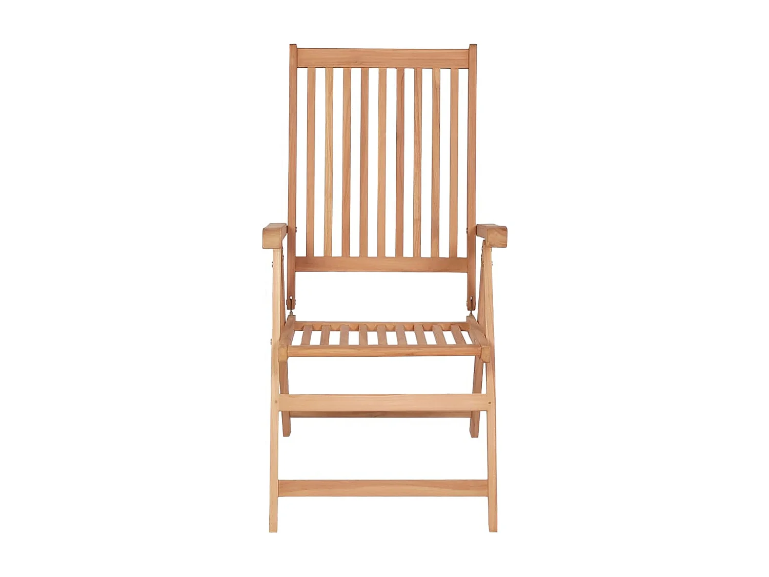 Set di 4 sedie da giardino reclinabili. Legno massello di teak